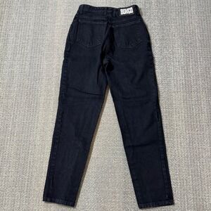 Vintage 90s Bongo Jeans High Rise Tapered Black USA Made Size 7 25x28‎